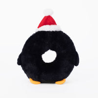Holiday Donutz Buddies Penguin Christmas Plush Squeak Dog Toy