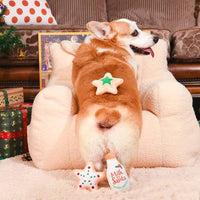 Hugsmart Products Inc dog toys Happy Woofmas Milk & Cookies Plush Dog Toy Set - 3 Pc