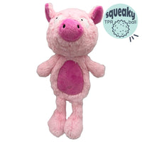 Huxley & Kent Dog Toys Slappies Piggie Smalls Pink Plush Squeak Dog Toy