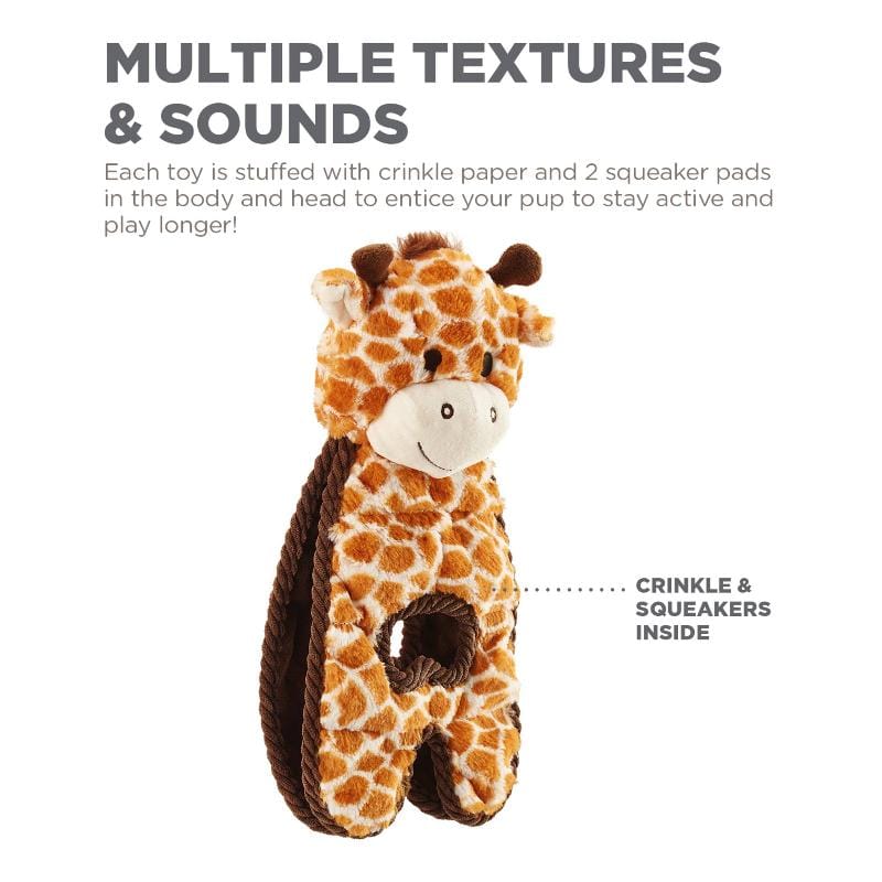 Outward Hound dog toys Cuddle Tugs Giraffe Plush Dog Toy