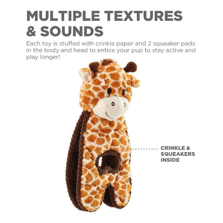 Outward Hound dog toys Cuddle Tugs Giraffe Plush Dog Toy