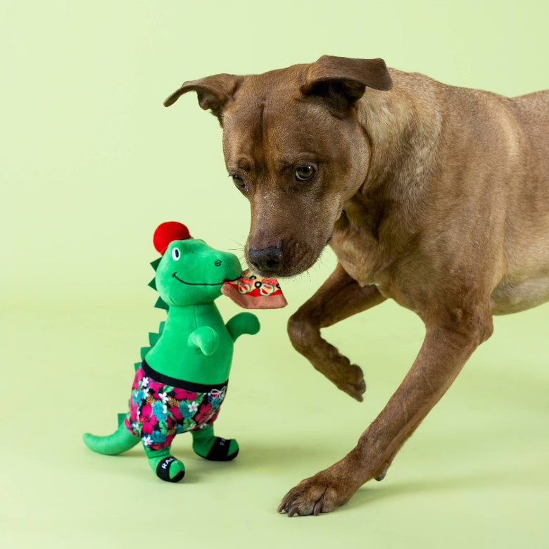 Pizzasaurus Rex Plush Squeaky Dog Toy