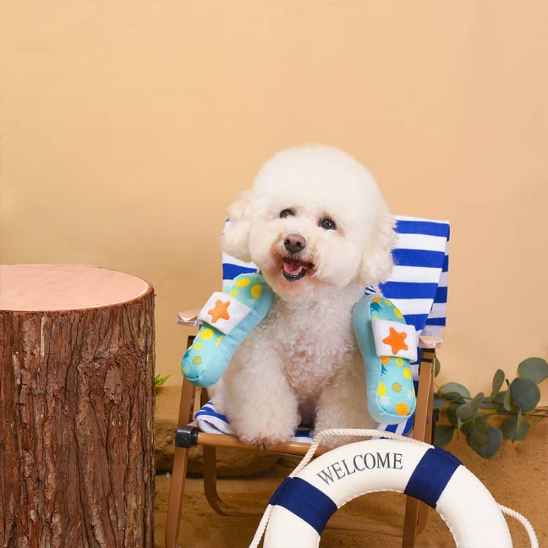 Hugsmart Products Inc dog toys Beach Daze Fun Summer Slippers Rope Tug Plush Dog Toy