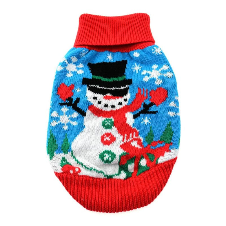 Doggie Design SWEATERS 2XS Combed Cotton Snowman Holiday Dog Sweater