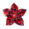 The Worthy Dog Bow Ties SM Preppy Bones Red White & Blue Flower Pet Collar Attachment - 2 Sizes