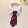 TMU - GLOBAL ONE SOLUTION LTD COLLARS S / Red Plaid Winter Snowflake Dog Tie Collar - 2 Colors