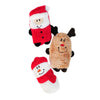 Holiday Squeakie Buddies Christmas Santa, Snowman, Reindeer Dog Toys Set - 3 pk