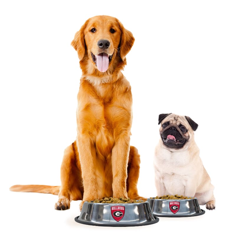 Little Earth Productions Bowls - Feeders GA Bulldogs Stainless Steel Everyday Pet Bowls - 2 Sizes