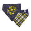 Barker's Bowtique Barker's Bowtique - May the Fetch be with You Dog Bandana - reversible: XS