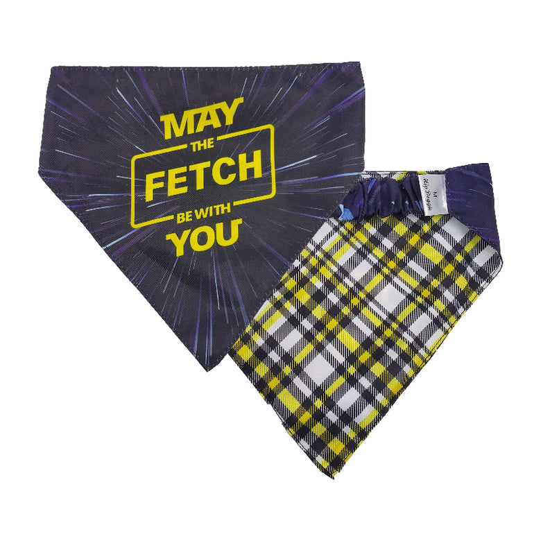 Barker's Bowtique Barker's Bowtique - May the Fetch be with You Dog Bandana - reversible: XS