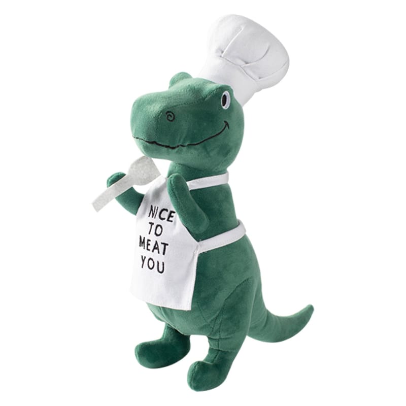 PetShop by Fringe Studio dog toys BBQ Rex Nice to Meat You Plush Squeak Dog Toy