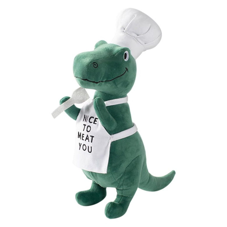 PetShop by Fringe Studio dog toys BBQ Rex Nice to Meat You Plush Squeak Dog Toy
