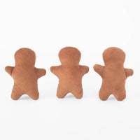 Christmas Gingerbread Men Plush Squeaky Holiday Dog Toy Set - 3 Pk