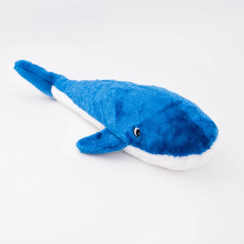 ZippyPaws dog toys Jigglerz Blue Whale Plush Dog Toy