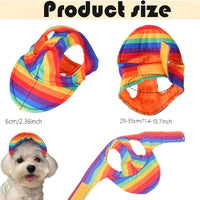 AE Hats Rainbow Striped Colorful Lightweight Pet Sun Cap - 3 Sizes
