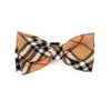 The Worthy Dog Bow Tie SM Tan Plaid Pet Bow Tie - 2 Sizes
