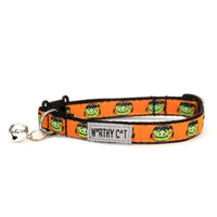 The Worthy Dog COLLARS Halloween Frank Orange Cat Collar - One Size Fits Most