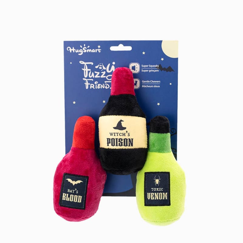 Hugsmart Products Inc dog toys Howloween Night Mystery Potion Plush Squeaky Dog Toy Set - 3 Pc