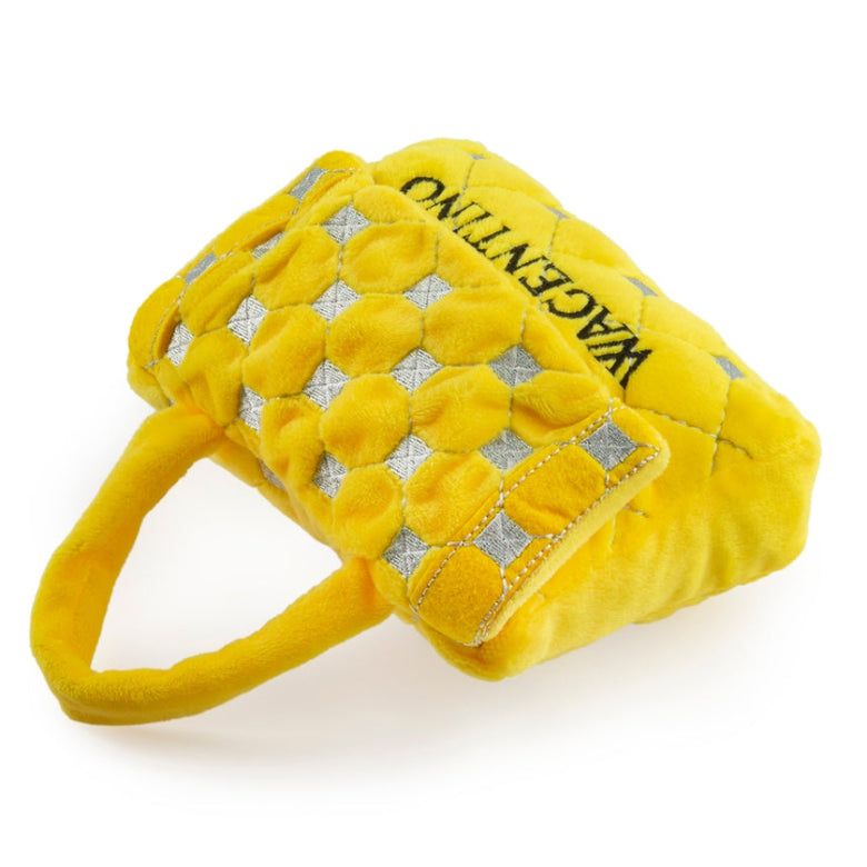 Wagentino Yellow Handbag Plush Squeaky Dog Toy