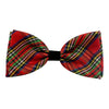 Shiny Christmas Holiday Red Plaid Bow Tie Pet Collar Attachment - 2 Sizes