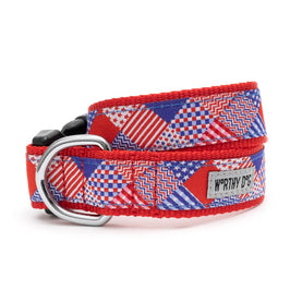 The Worthy Dog COLLARS XS Americana Patriotic Red White Blue Dog Collar