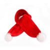 Pooch Outfitters Dog Apparel XS Santa Paws Holiday Red Velvety Dog Scarf with Sparkle Fuzzy Pom Poms