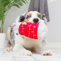 Deck The Bear Christmas Holiday Plush Squeaky Dog Toy- 2 Sizes