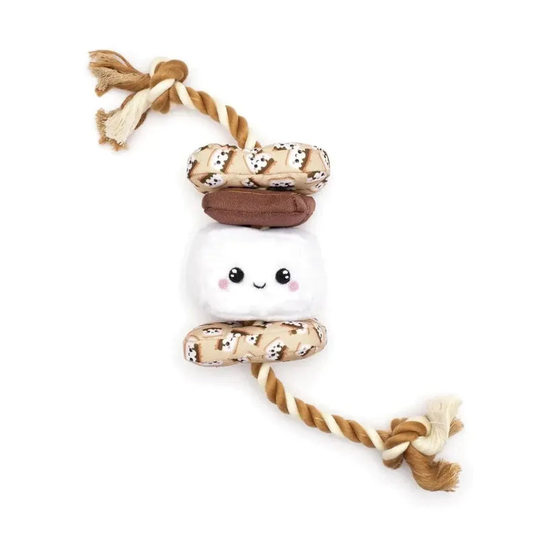 HugSmart Pet Toys Beige S'mores Rope Dog Toy