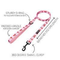 SASSY WOOF Leashes Mon Cherry (Fruits) Pink Dog Leash