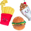 ZippyPaws dog toys Fast Foods Miniz Plush Dog Toy Set - 3 Pack
