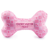 Haute Diggity Dog dog toys SM Pink Checker Chewy Bone Plush Squeak Dog Toy - 3 Sizes