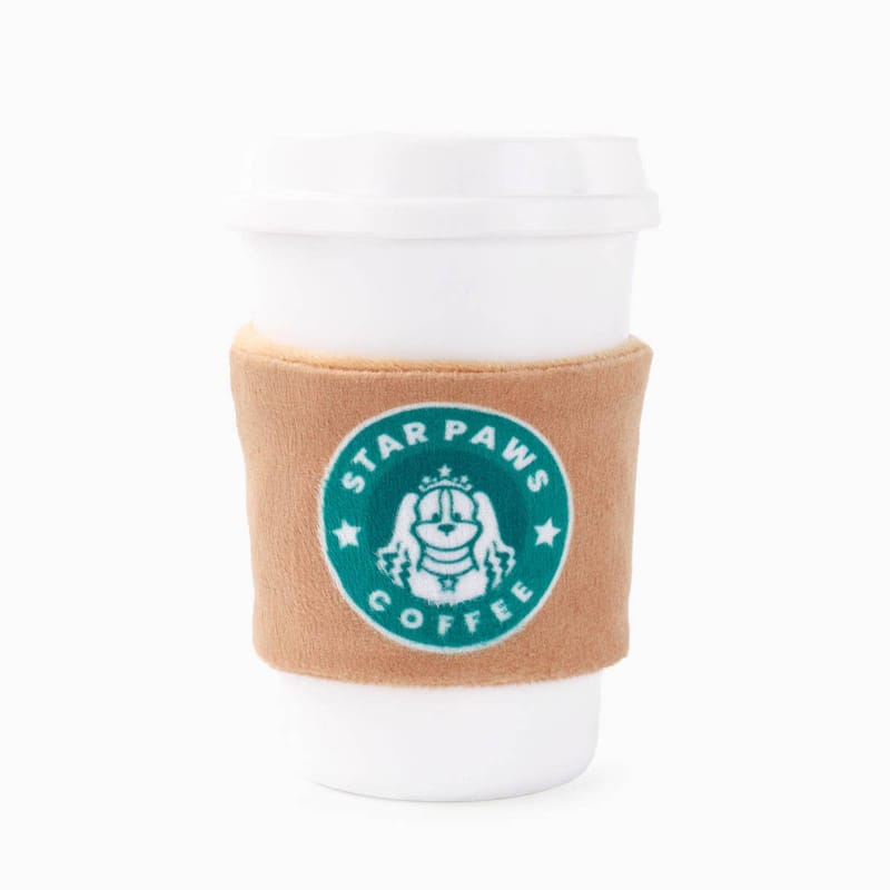 Hugsmart Products Inc dog toys Coffee Hour StarPaws Coffee Rubber Dog Toy