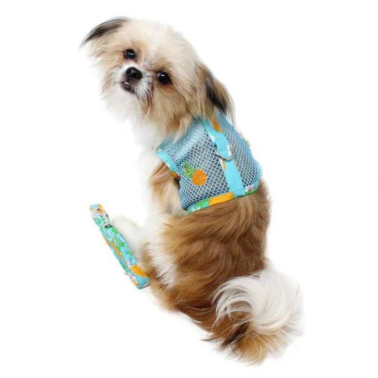Doggie Design, Inc Harnesses XS Cool Mesh Dog Harness with Leash - Pineapple Luau