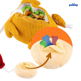 PAWTY Dog Toys dog toys Stuffed Turkey Yummy Plush Interactive Dog Toy Set