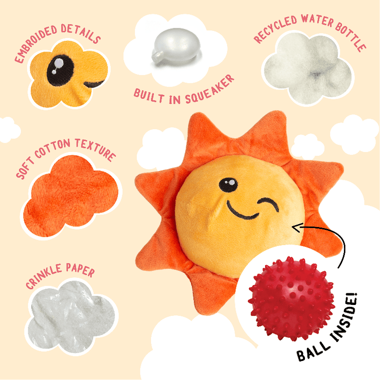 SnugArooz dog toys Sweet Sunshine (with Ball Inside) Plush Dog Toy - 5"