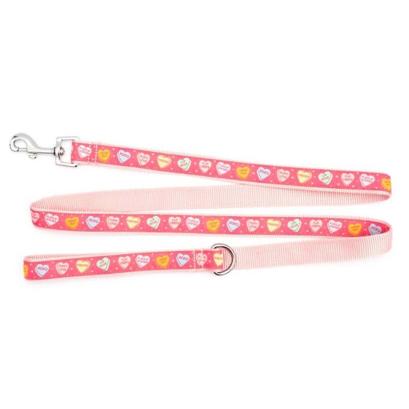 The Worthy Dog Leashes Puppy Love Hearts Pink Dog Leash - 2 Sizes