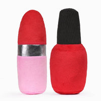 Hugsmart Products Inc Dog Toys Makeup Collection Nail Polish & Lipstick Plush Squeaky Dog Toy