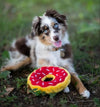Holiday Cherry Red Donutz Sprinkles Squeaky Dog Toy