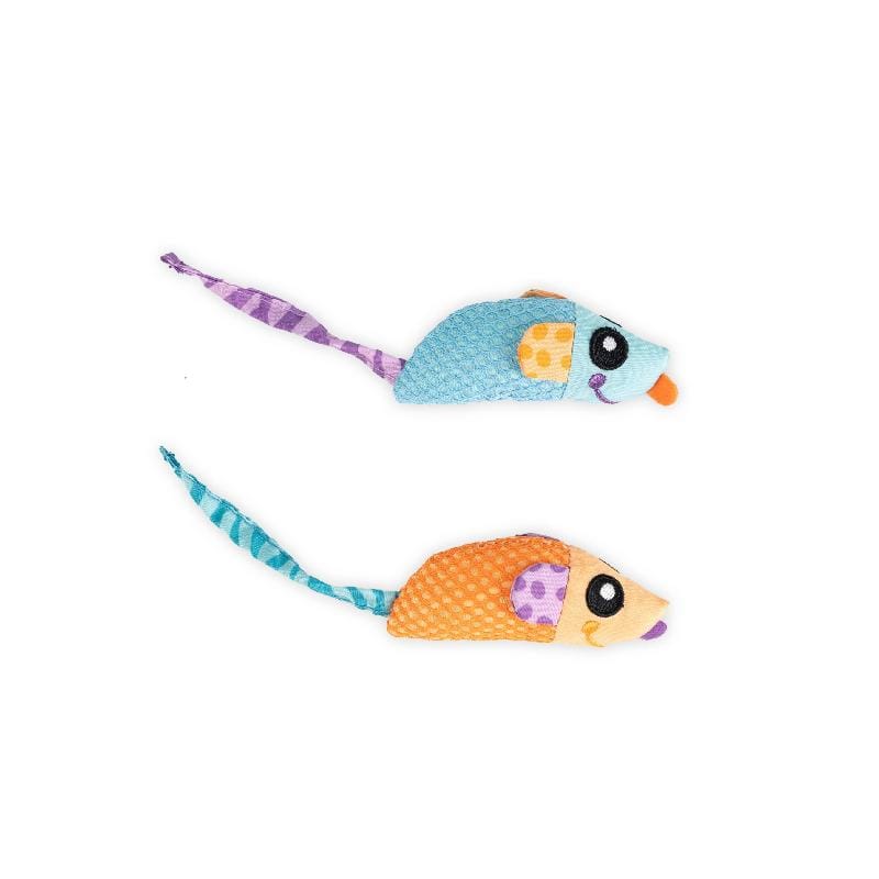 Outward Hound Cat Toys Chew Mice Dental Health Cat Toy - 2pc