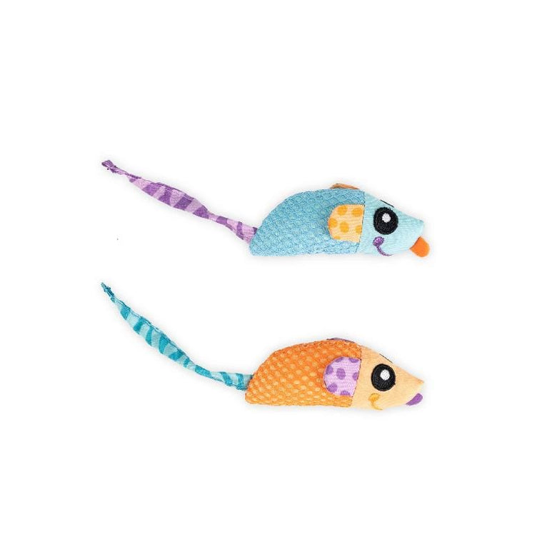 Outward Hound Cat Toys Chew Mice Dental Health Cat Toy - 2pc