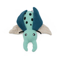 EcoZippy Corduroy Critter Beetle Plush Squeaky Dog Toy