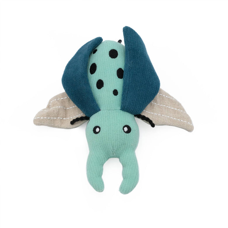EcoZippy Corduroy Critter Beetle Plush Squeaky Dog Toy