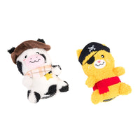 Halloween Cheeky Chumz Jr Pirate Cat & Cow Cowboy Plush Dog Toy Set - 2 Pk