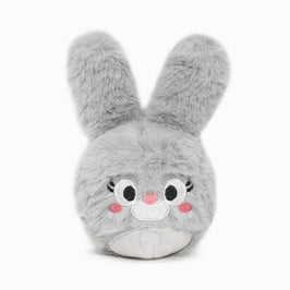 Hugsmart Products Inc dog toys Farm Friendz Super Ball Grey Bunny Spring Plush Dog Toy