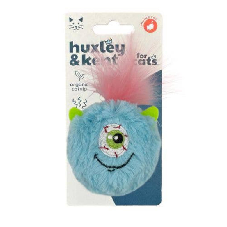 Monster Furr Ball Halloween One-Eyed Blue Plush Cat Toy