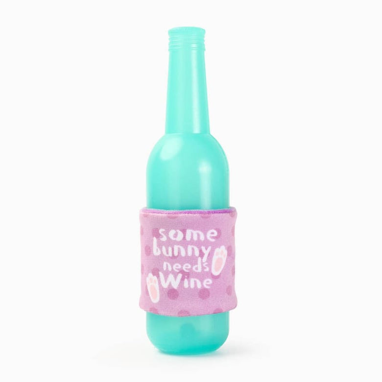 Hugsmart Products Inc dog toys Easter Some Bunny Needs Wine Rubber Bottle Dog Toy