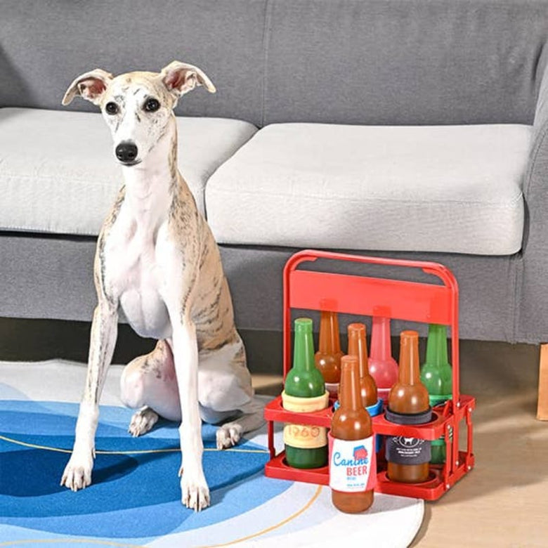 Hugsmart Products Inc dog toys Boozy Tailz Whiskey Bottle Squeak Rubber Dog Toy