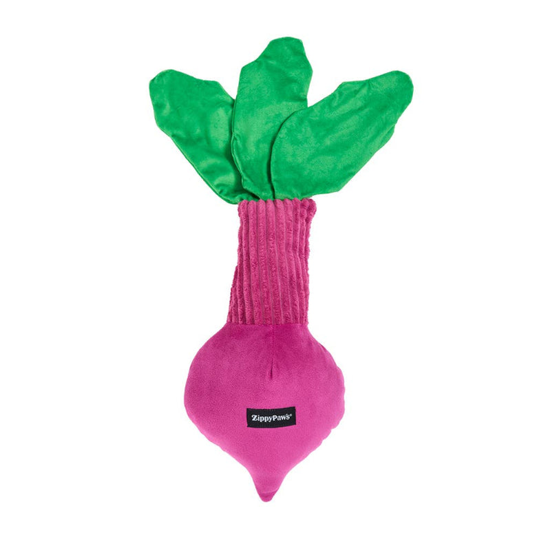 Jigglerz Beet Magenta Plush Squeaky Dog Toy