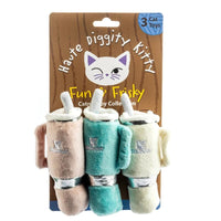 Haute Diggity Dog Cat Toys Snuggly Cup 3 Color Cat Toys - 3pc