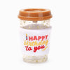 Hugsmart Products Inc dog toys Yappy Birthday Brown Birthday Coffee Cup Rubber Dog Toy